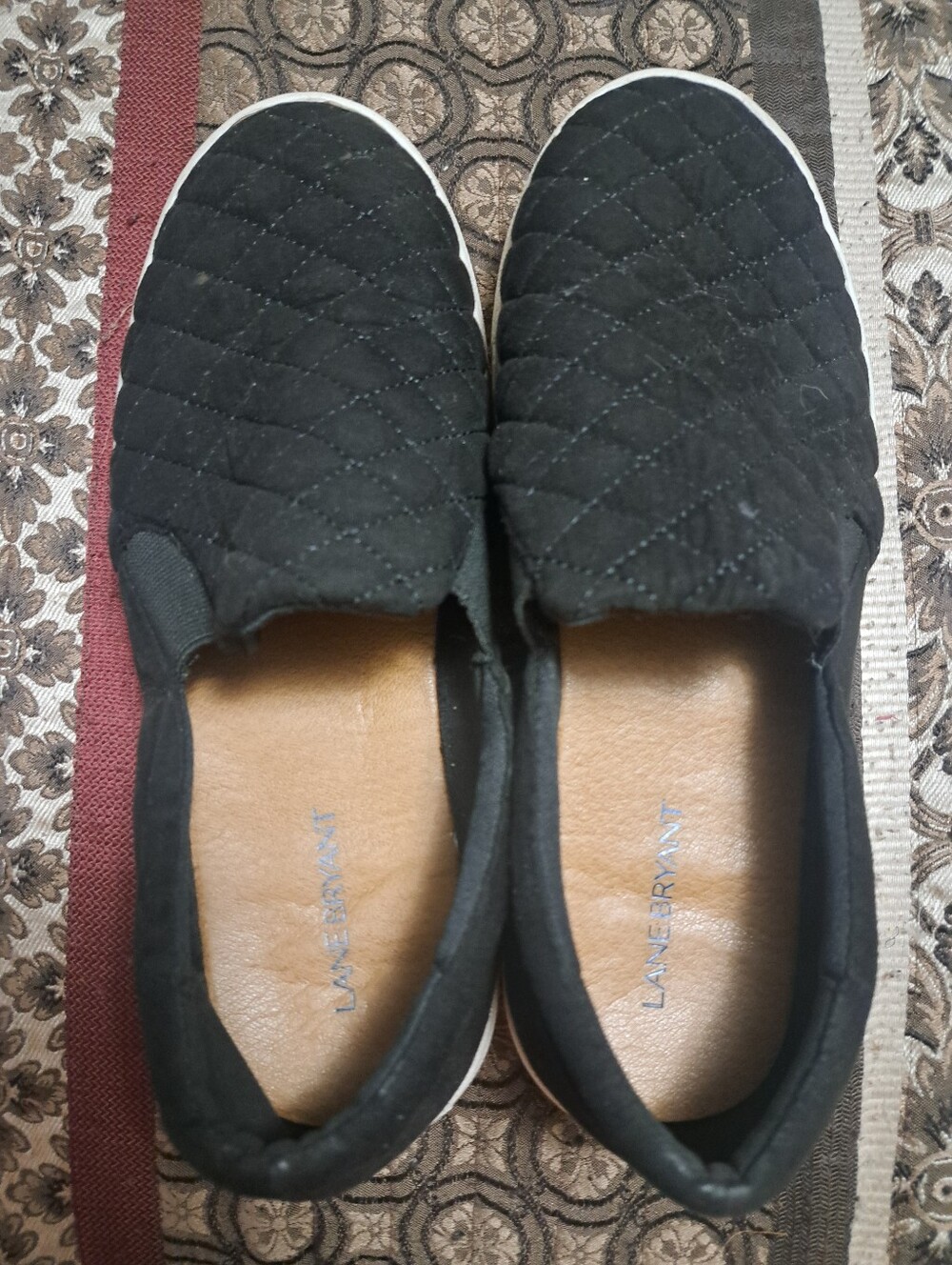 Lane Bryant Quilted Slip-On Sneakers - Black - 9W